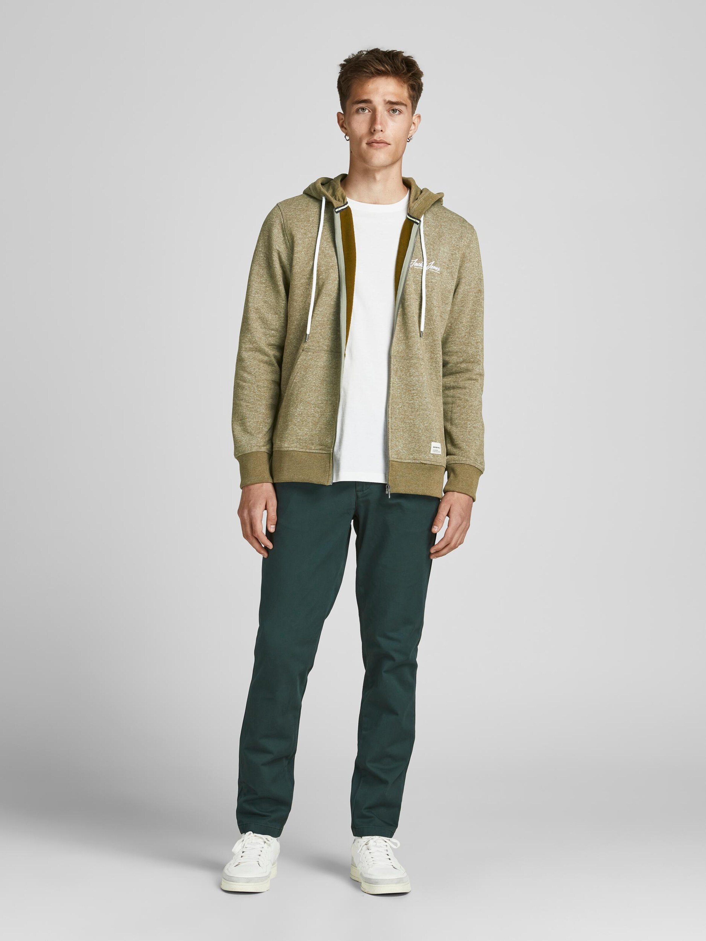 Männer Sweat JACK & JONES Sweatjacke 'Tons' in Oliv - RA06665 Männer Sweat JACK & JONES Sweatjacke 'Tons' in Oliv - RA06665