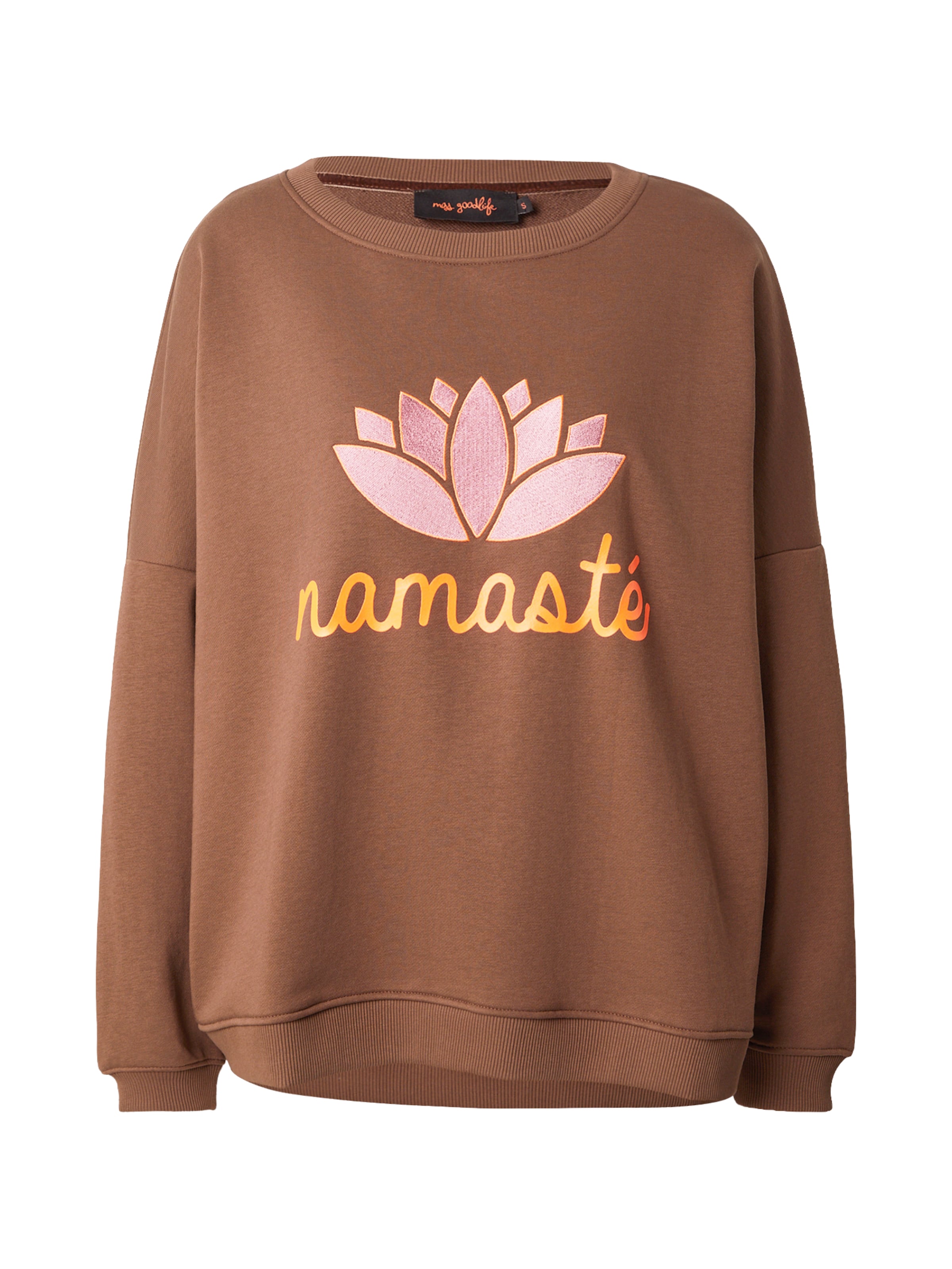 miss goodlife - Sudadera 'Namasté' en marrón: frente