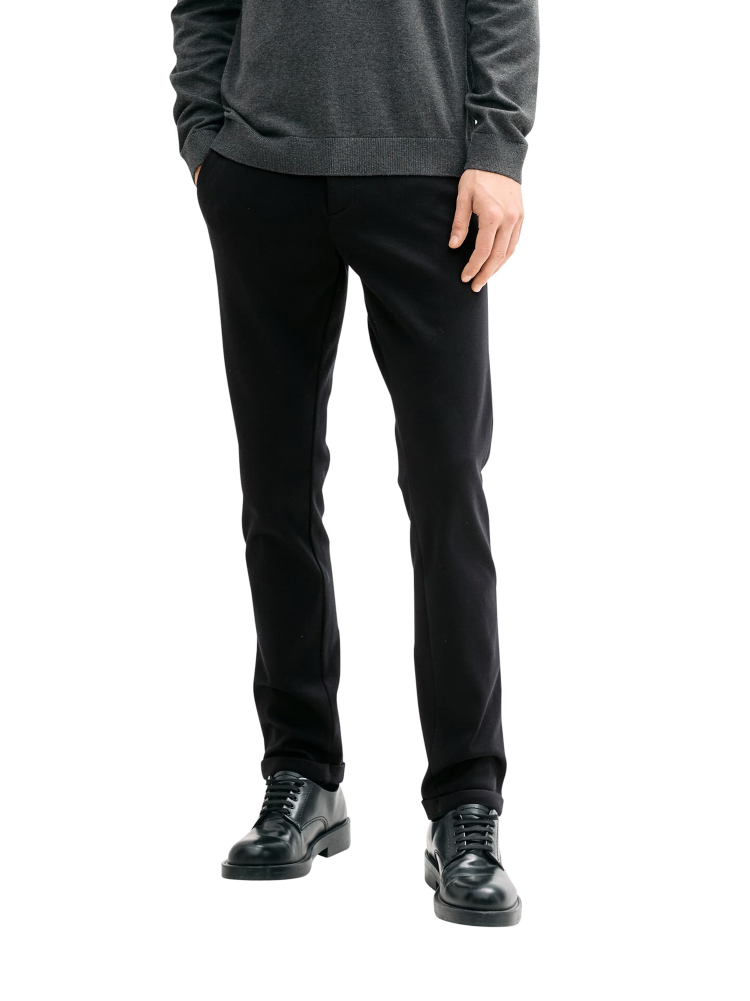 TOM TAILOR Slimfit Παντελόνι σε μαύρο: μπροστά