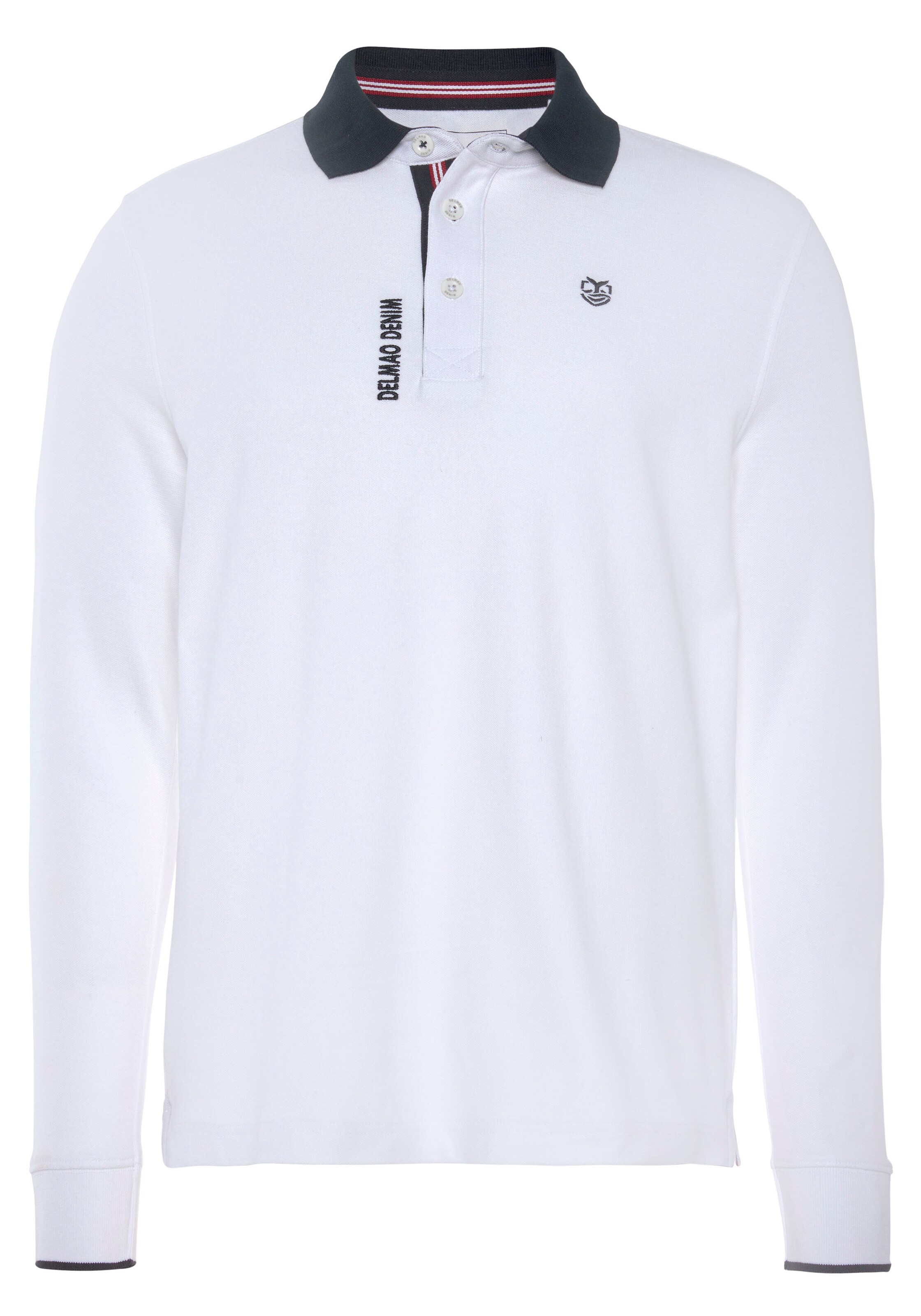 DELMAO Poloshirt in Weiß: Vorderseite