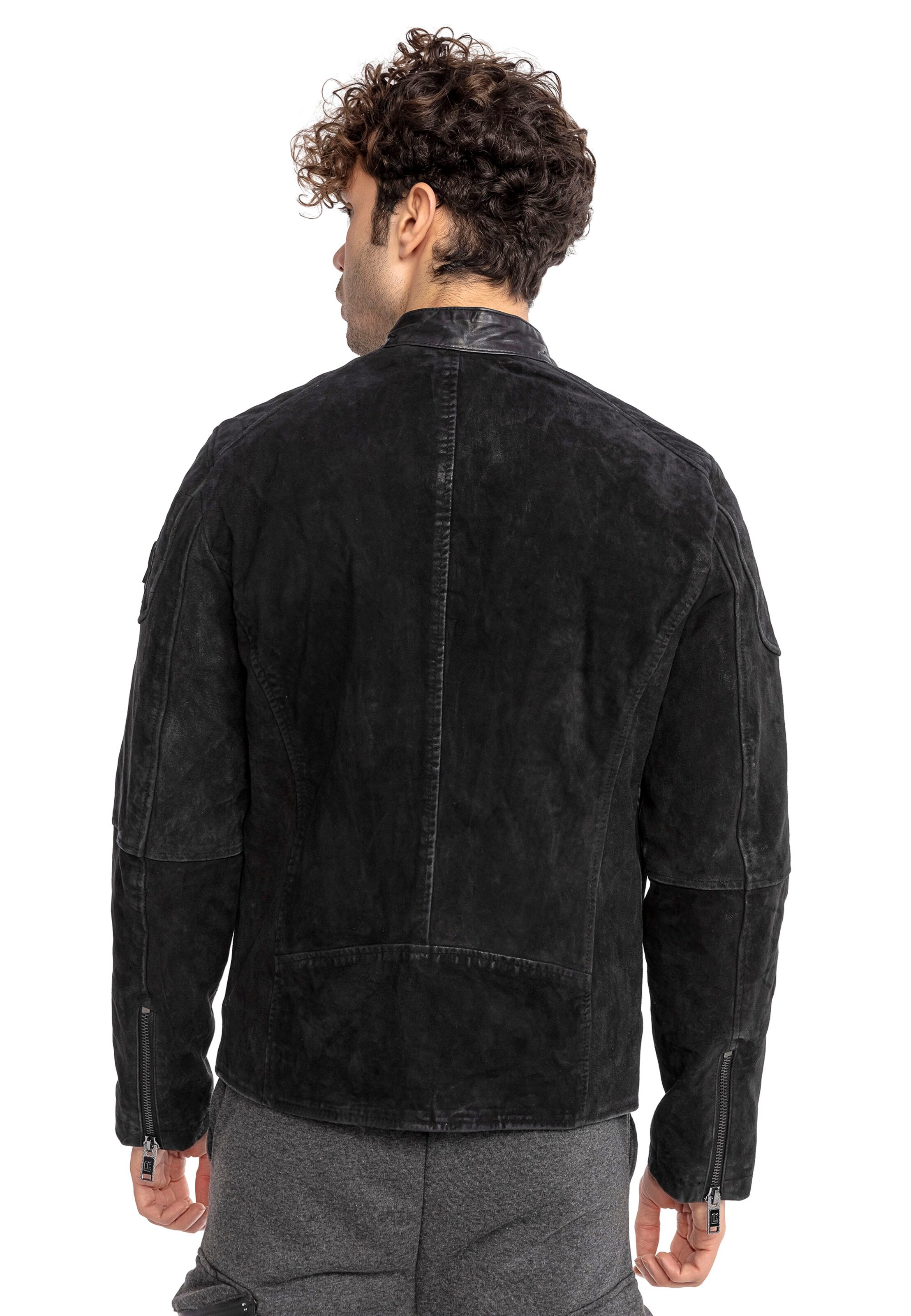 Männer Jacken Redbridge Lederjacke 'High Wycombe' in Schwarz - JH95874 Männer Jacken Redbridge Lederjacke 'High Wycombe' in Schwarz - JH95874