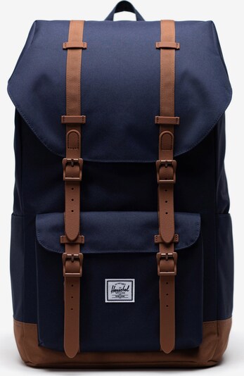 Rucsac 'Little America' Herschel pe albastru închis / maro caramel, Vizualizare produs