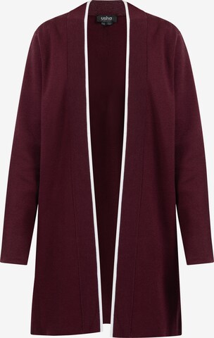 usha BLACK LABEL Knit cardigan in Red: front