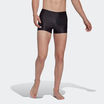 ADIDAS PERFORMANCE Athletic Swim Trunks in Black: front