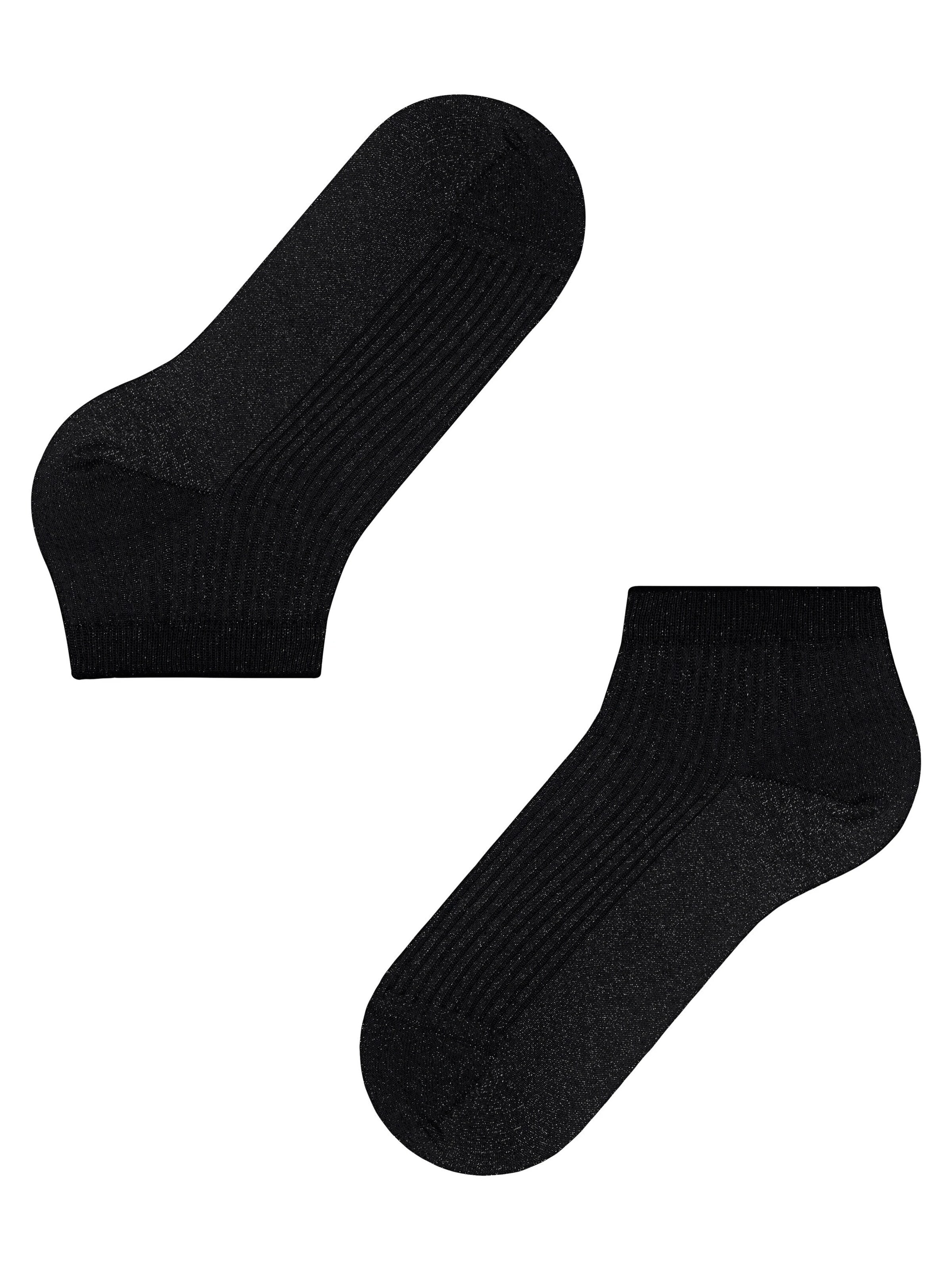 FALKE Socks 'Shiny Rib' in Black