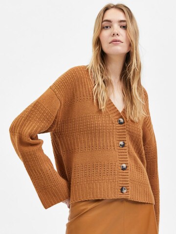 SELECTED FEMME Knit Cardigan in Brown
