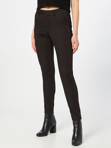 Coupe slim Pantalon chino 'Lea' Kaffe en noir : devant