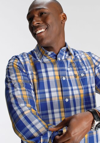 DELMAO Regular Fit Hemd in Blau