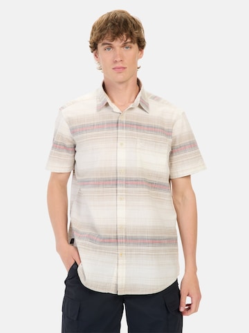 CAMEL ACTIVE Regular Fit Kurzarmhemd aus Baumwolle mit Karomuster in Beige: Vorderseite
