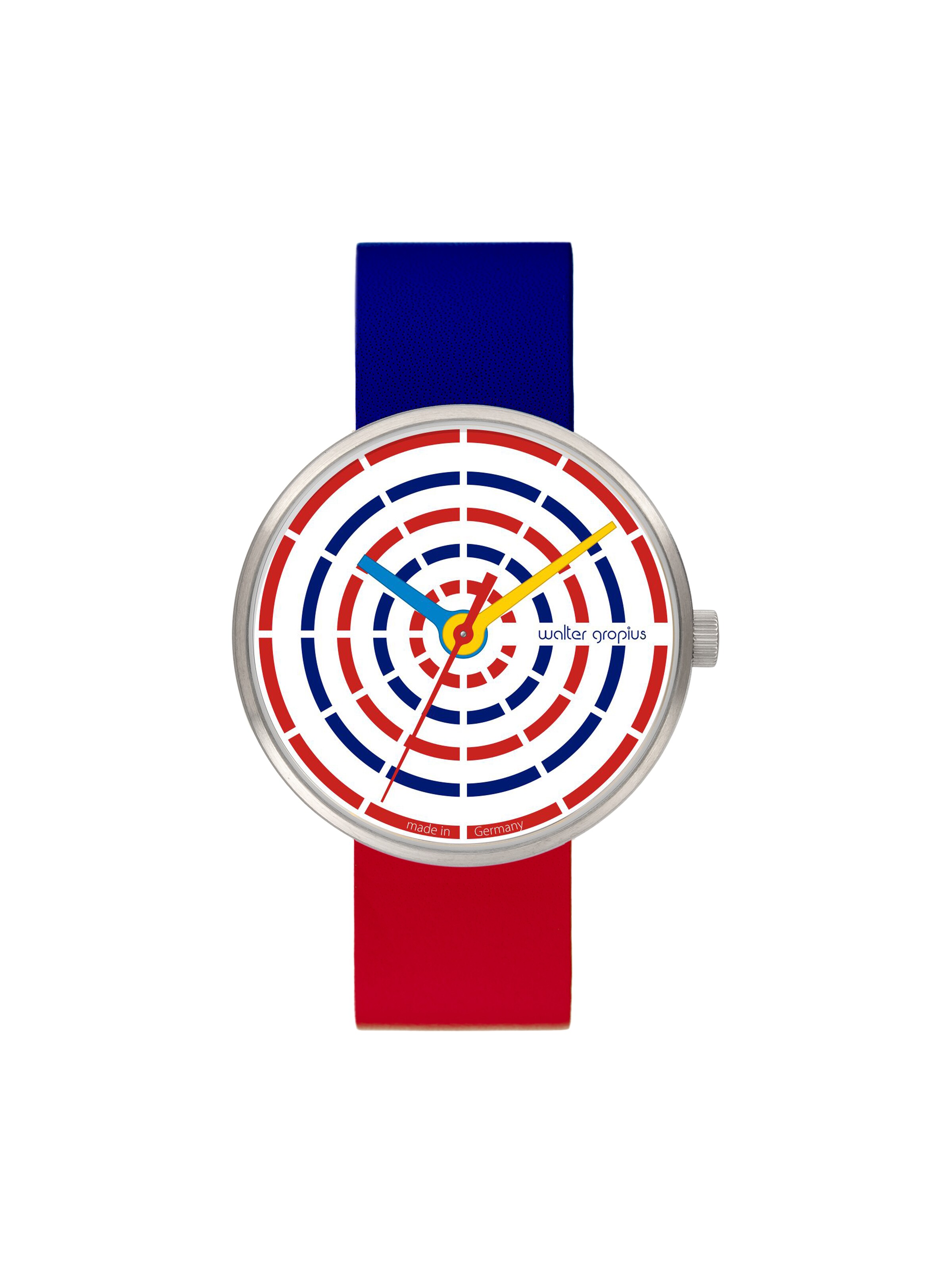 WALTER GROPIUS Analog Watch 'SPACE LOOPS' in Blue: front