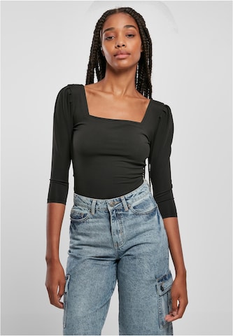 Urban Classics Shirt Bodysuit in Black: front