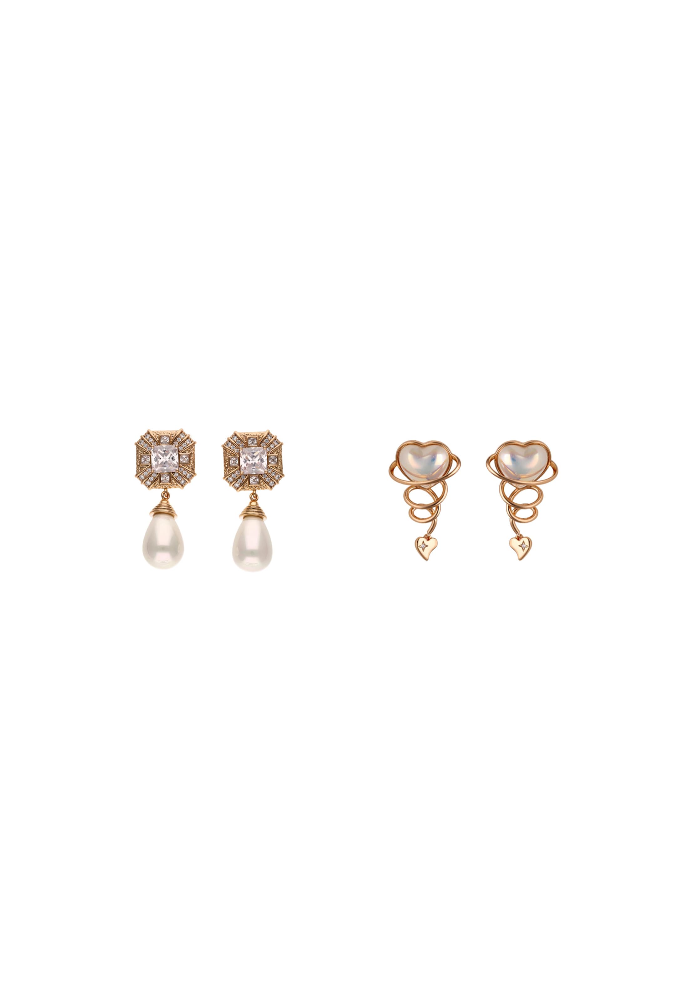 faina Earrings in Gold / Pearl white, Item view