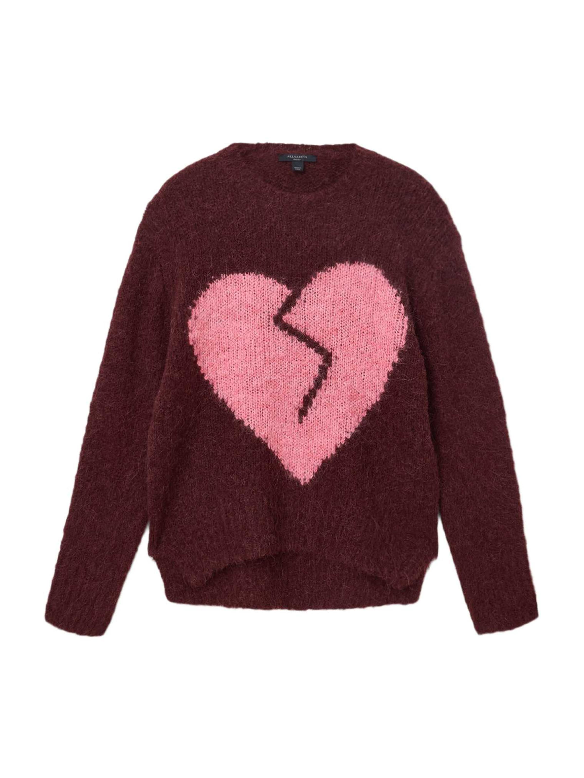 AllSaints Sweter 'LUVHEART' w kolorze czerwony: przód