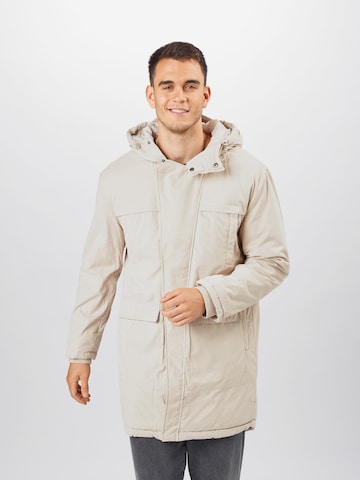 Urban Classics Winter Parka in Beige: front