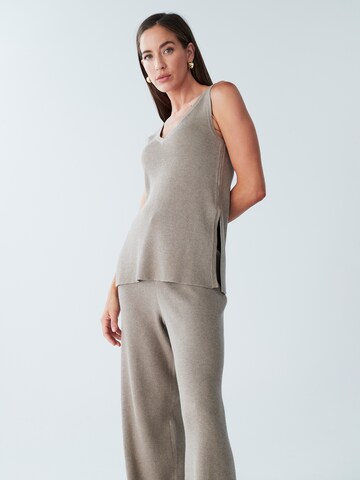 BWLDR Wide Leg Housut 'ELENOR' värissä beige: etupuoli