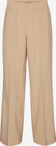 VERO MODA Wide leg Trousers with creases 'SADIASUI' in Beige: front