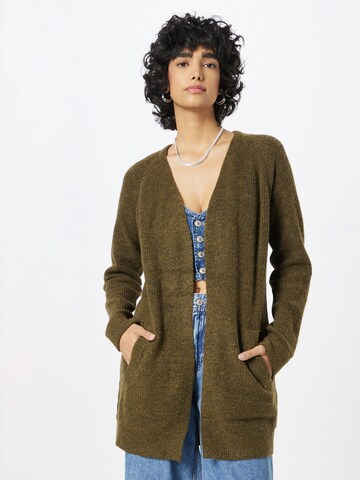 PIECES Knit Cardigan 'Ellen' in Green: front