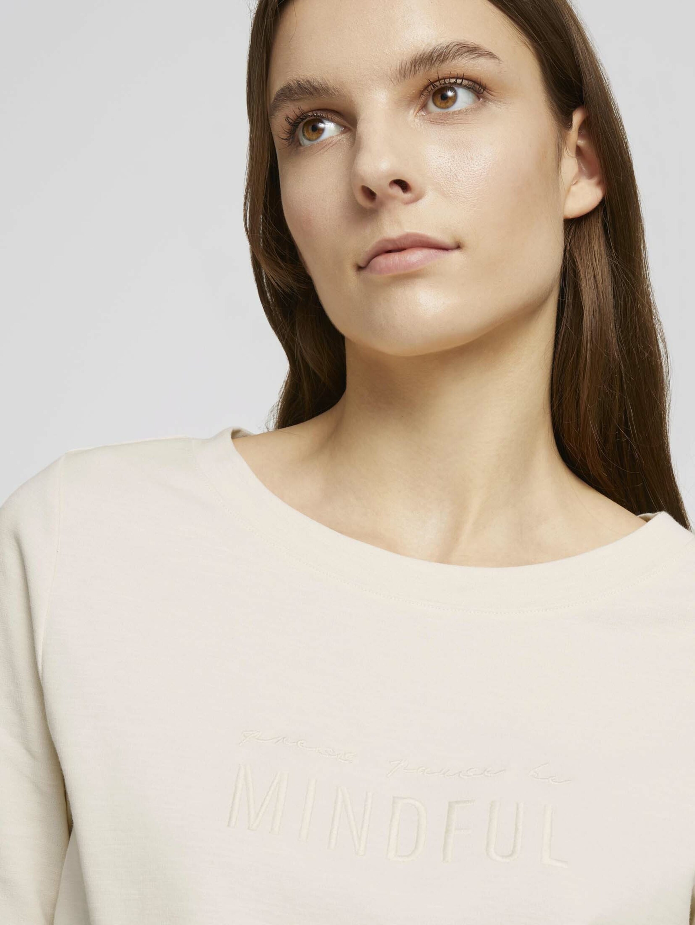 Frauen Shirts & Tops TOM TAILOR T-Shirt in Creme - BT91110