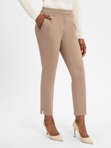 BOSS Regular Pleat-Front Pants in Brown: front