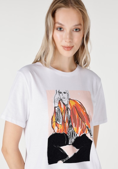 Colin's T-Shirt in orange / rosa / schwarz / weiß, Produktansicht