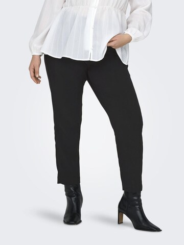 ONLY Carmakoma Regular Pleat-Front Pants in Black: front