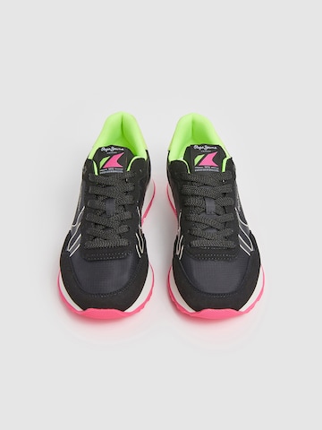 Pepe Jeans - Sapatilhas baixas 'Brit Neon' em preto