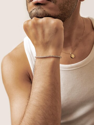 Hey Happiness - Pulsera 'Crystal Tennis' en oro: frente