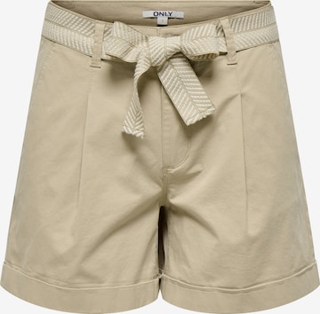 ONLYregular Hlače s naborima 'ONLAZELEA' - bež boja: prednji dio