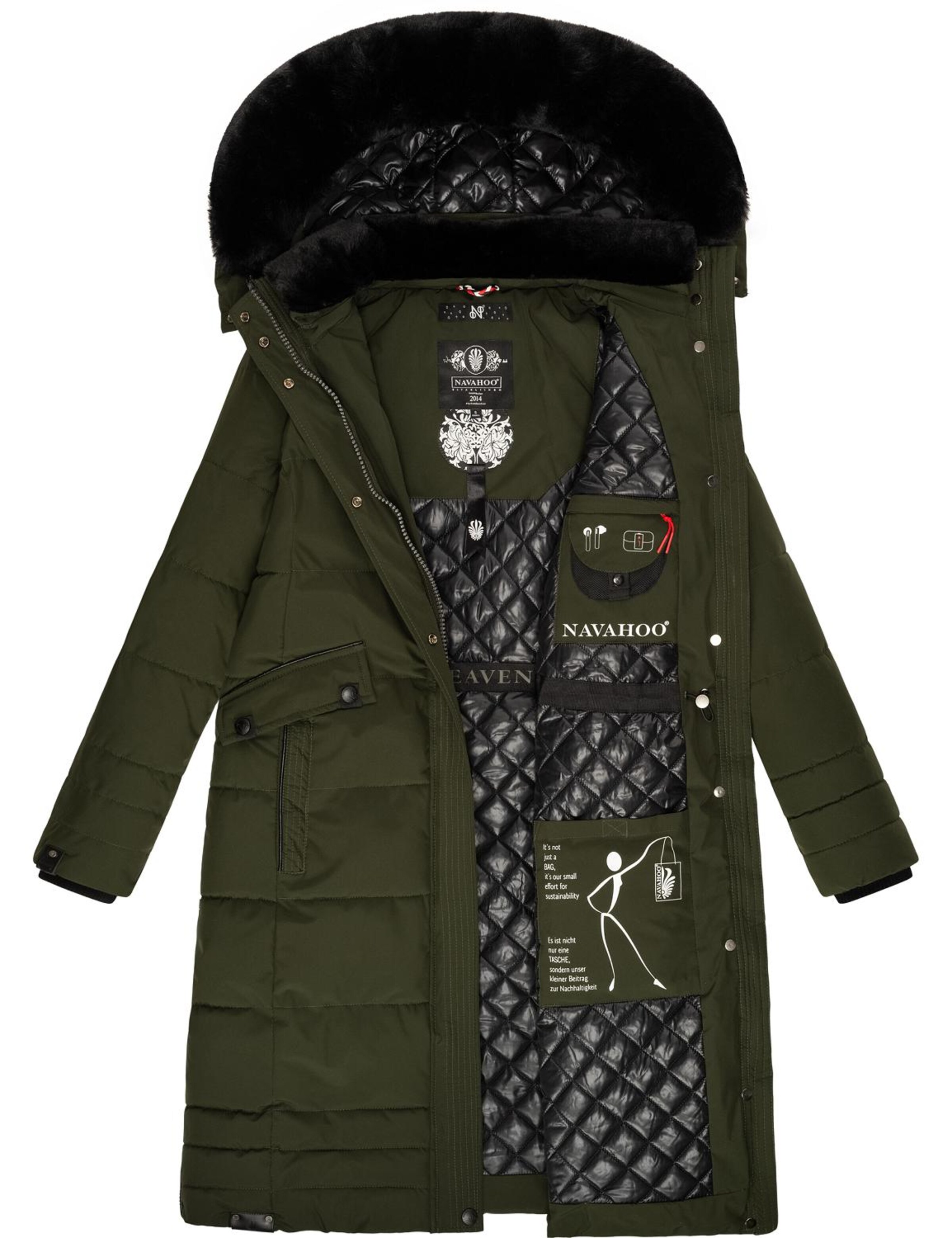 Manteau d’hiver 'Fahmiyaa' NAVAHOO en vert