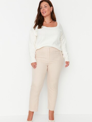 Trendyol Curve Slim fit Pants in Beige: front
