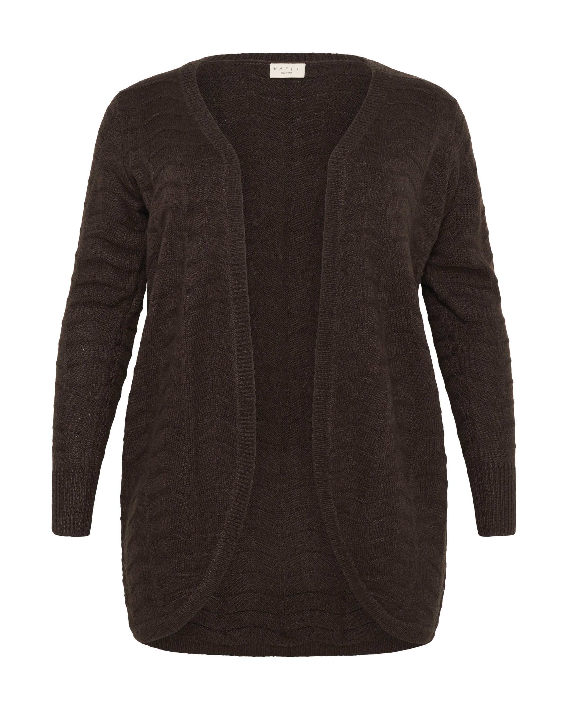 KAFFE CURVE Strickjacke 'KCemana' in Braun: Vorderseite