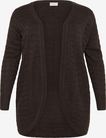 KAFFE CURVE Knit cardigan 'KCemana' in Brown: front