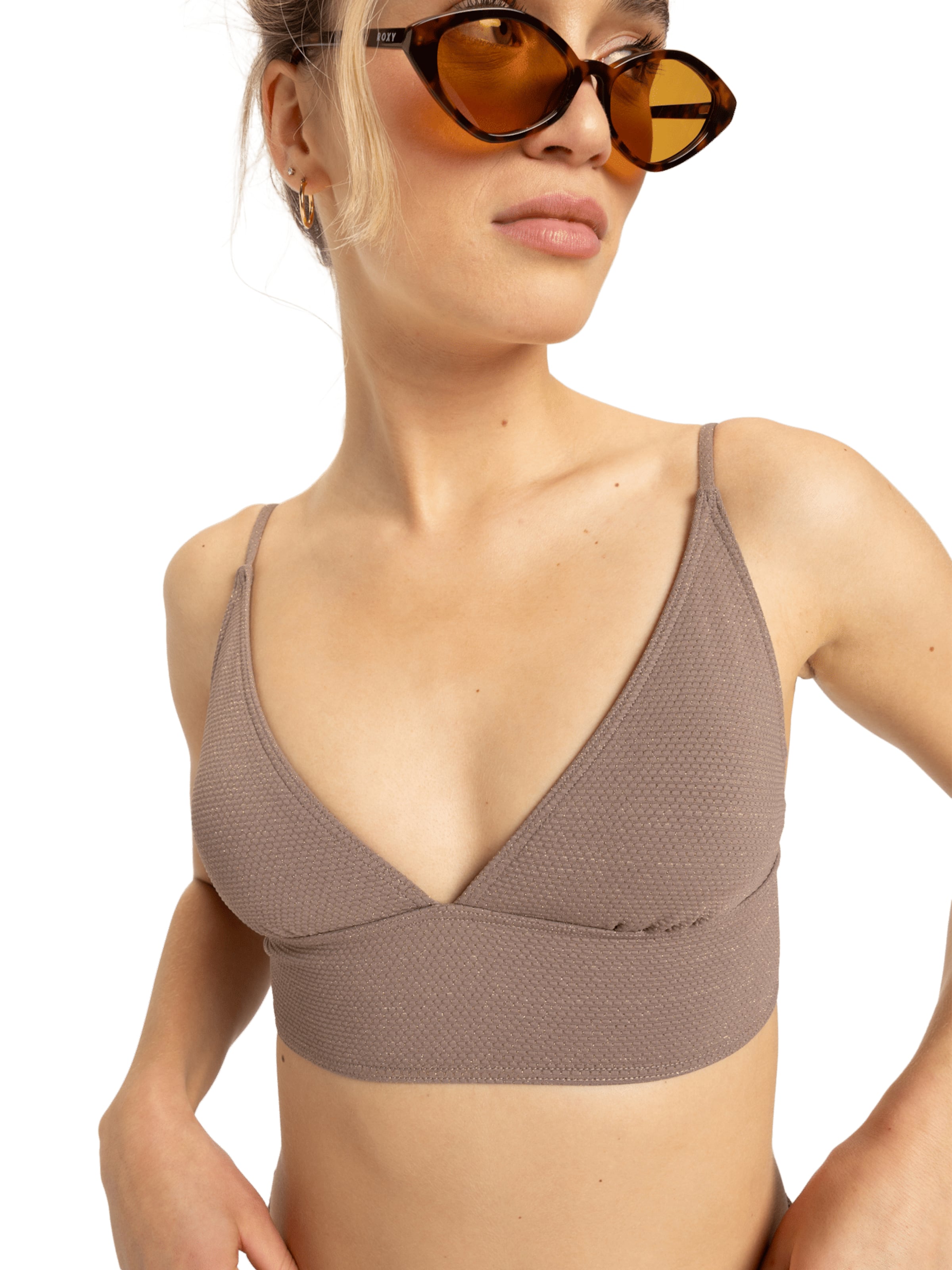 Bustier Hauts de bikini 'Lasca' ROXY en gris : devant