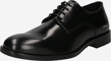 Karl Lagerfeld - Sapato com atacadores 'URANO' em preto: frente