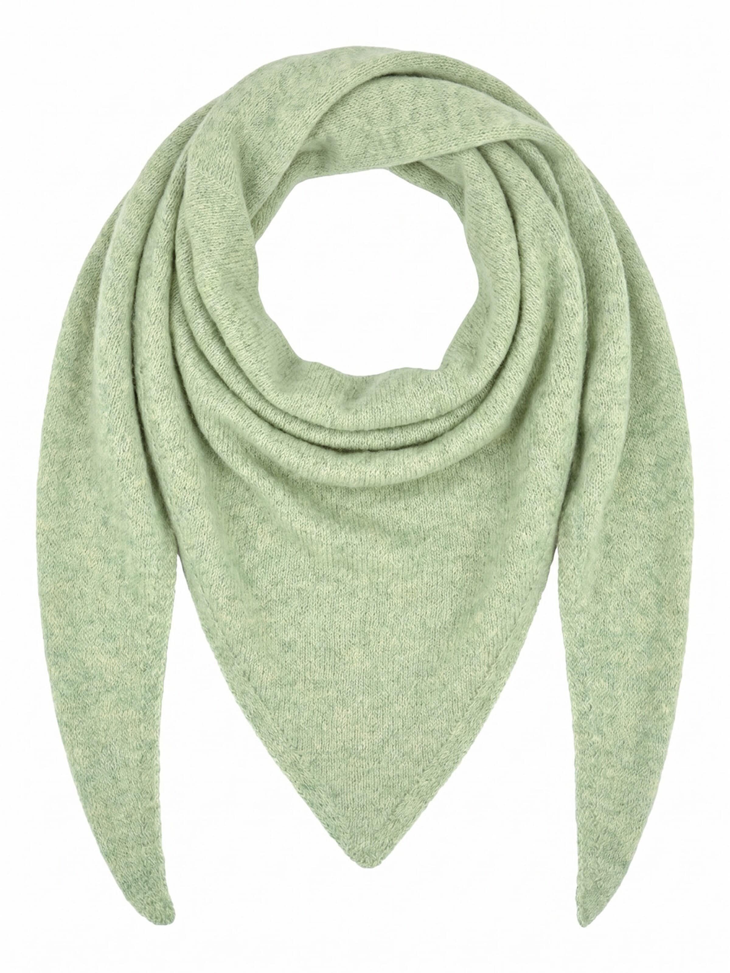 styleBREAKER Shawl 'Leichtes Strick Dreieckstuch Woll-Anteil' in Green: front