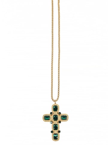 Addicted2 Ketting 'Artemide Gold Plated Necklace With Emerald Crystals' in Goud: voorkant