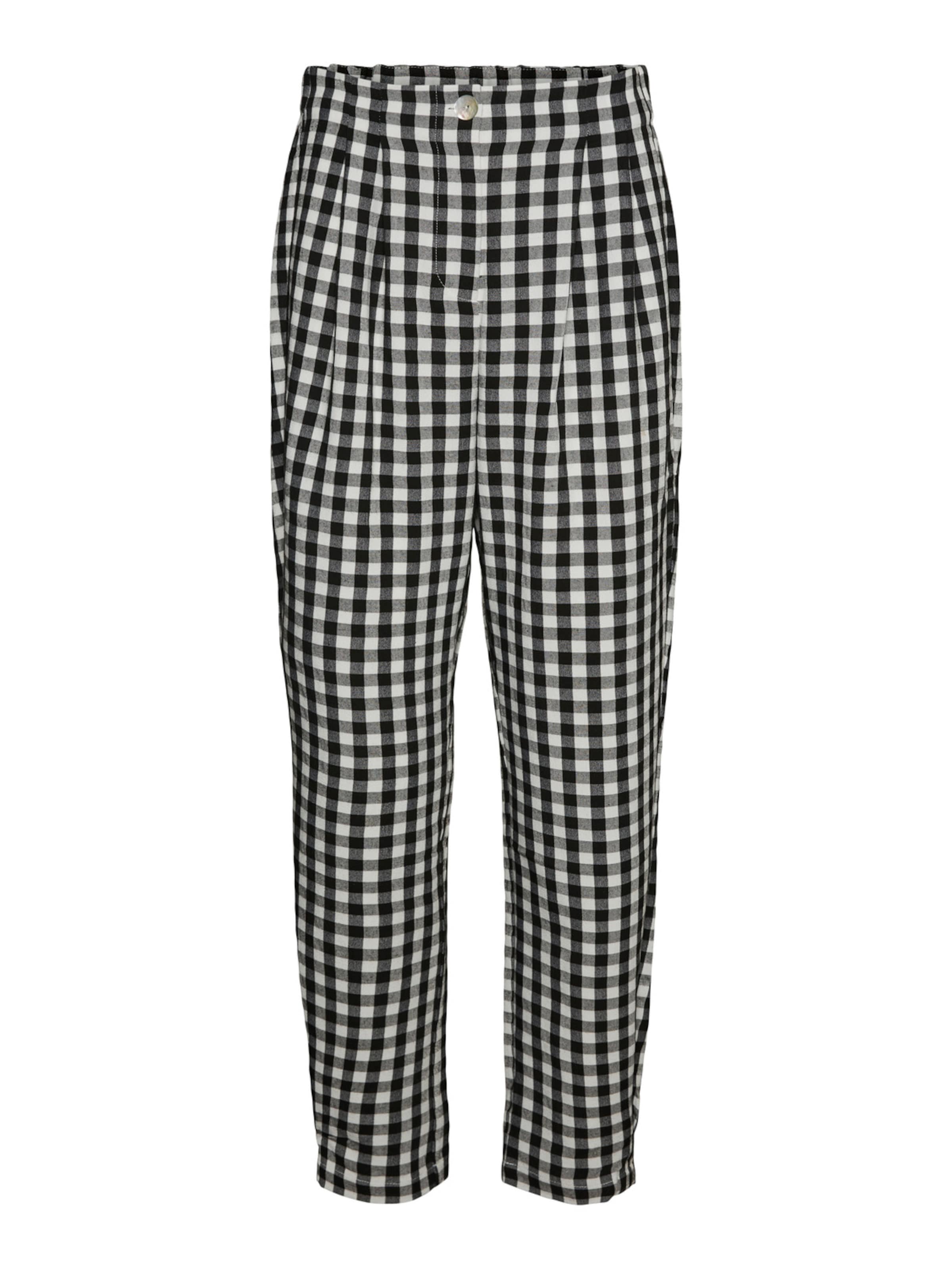 VERO MODA Hlače z naborki 'Karma' | črna barva: sprednja stran