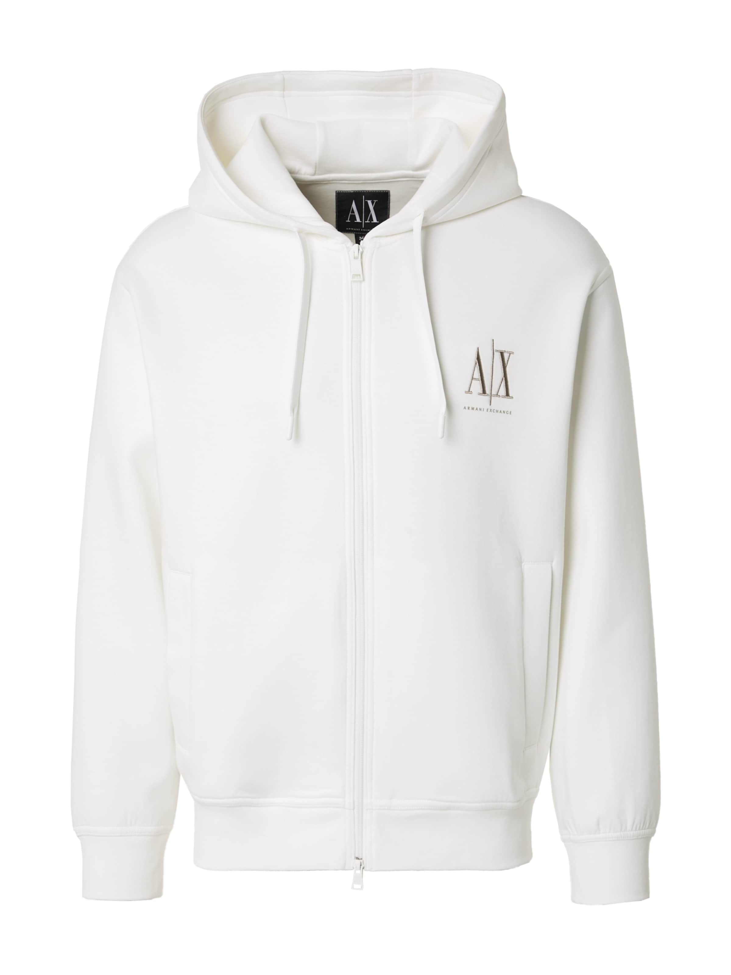 Veste de survêtement ARMANI EXCHANGE en blanc : devant