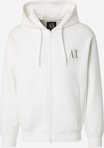 ARMANI EXCHANGE Кофта на молнии в Белый: спереди