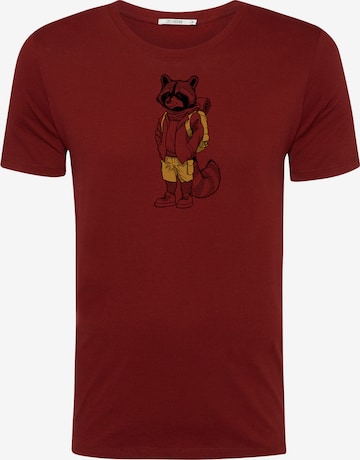 T-Shirt 'Animal Raccoon Hike' GREENBOMB en rouge : devant