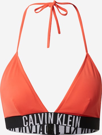 Calvin Klein Swimwear Triangle Bikini Top in Red: front