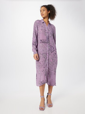 Frogbox Shirt Dress in Purple: front