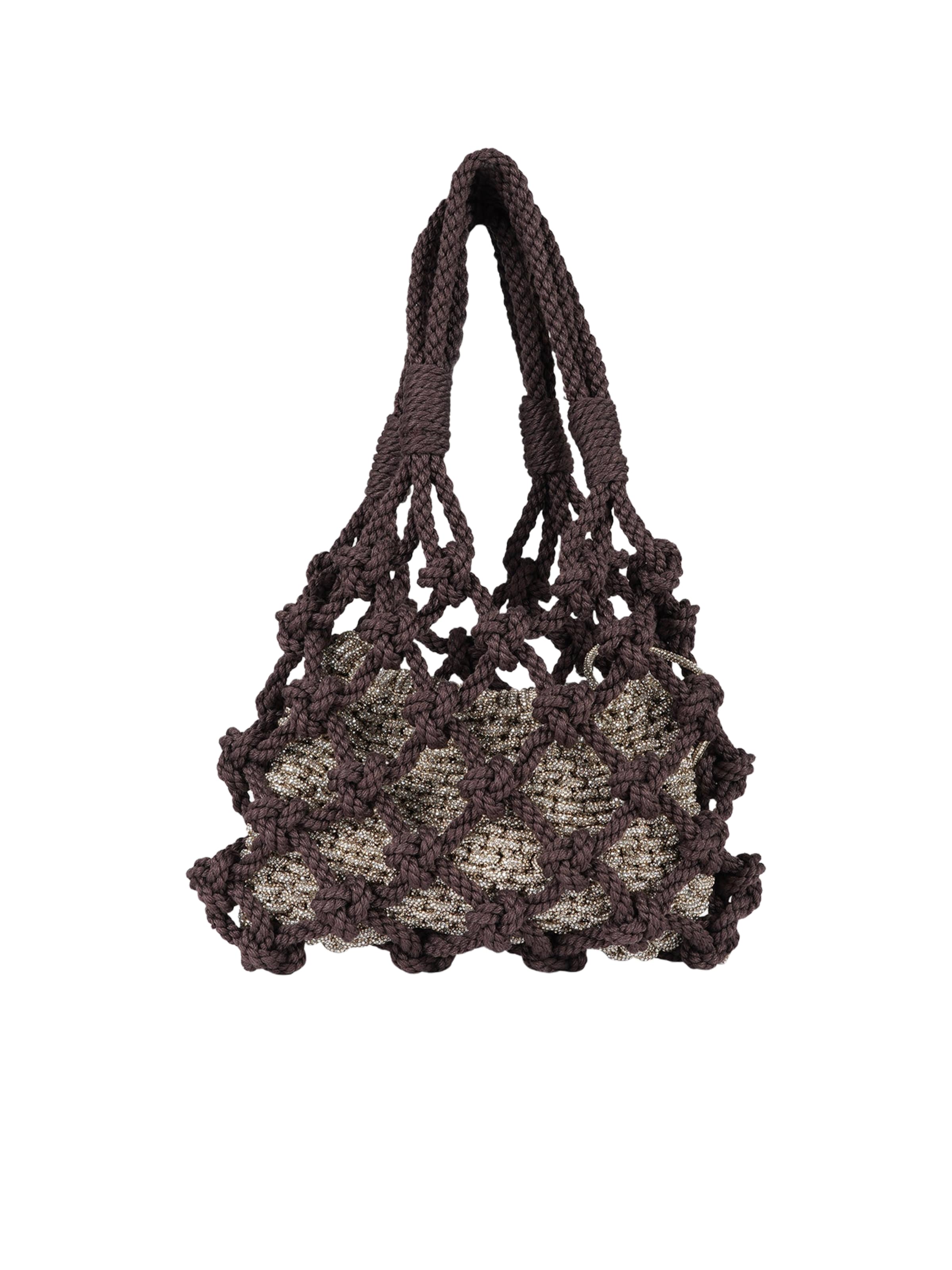 HIBOURAMA - Mala de ombro em ouro: frente