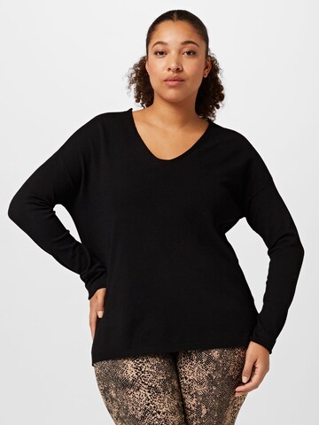 ONLY Carmakoma - Jersey 'LELLA' en negro: frente