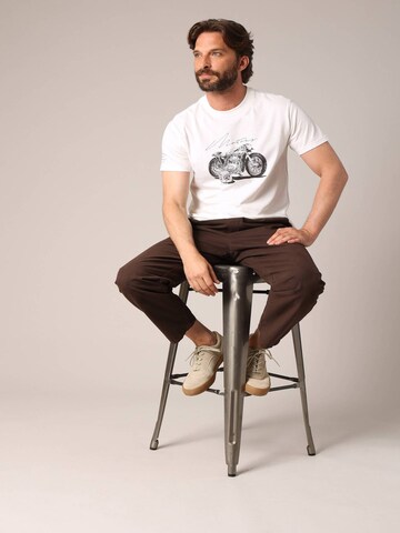 T-Shirt 'MOTORBIKE' Deeluxe en blanc