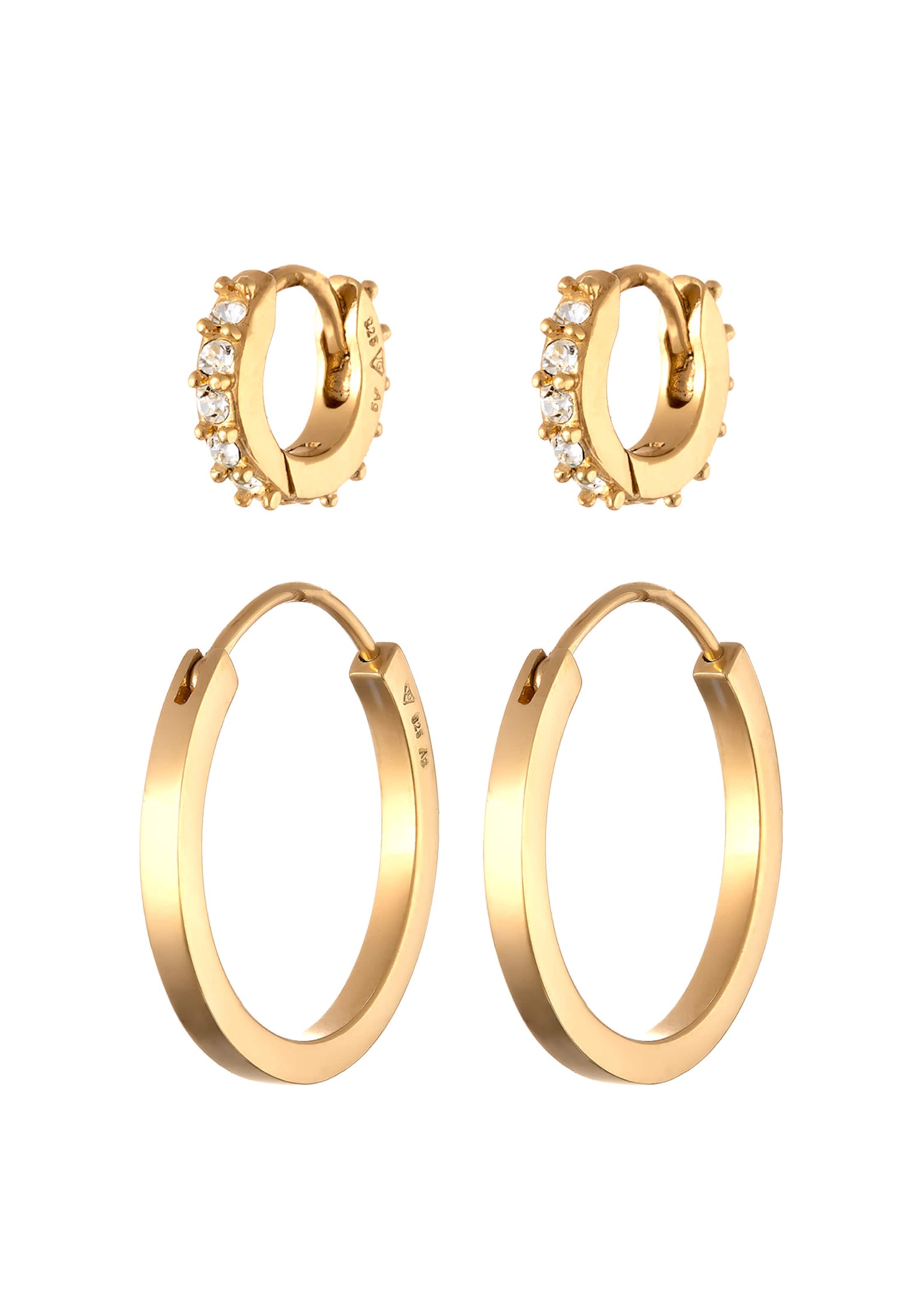 Parure de bijoux 'Creolen-Set' ELLI en or : devant