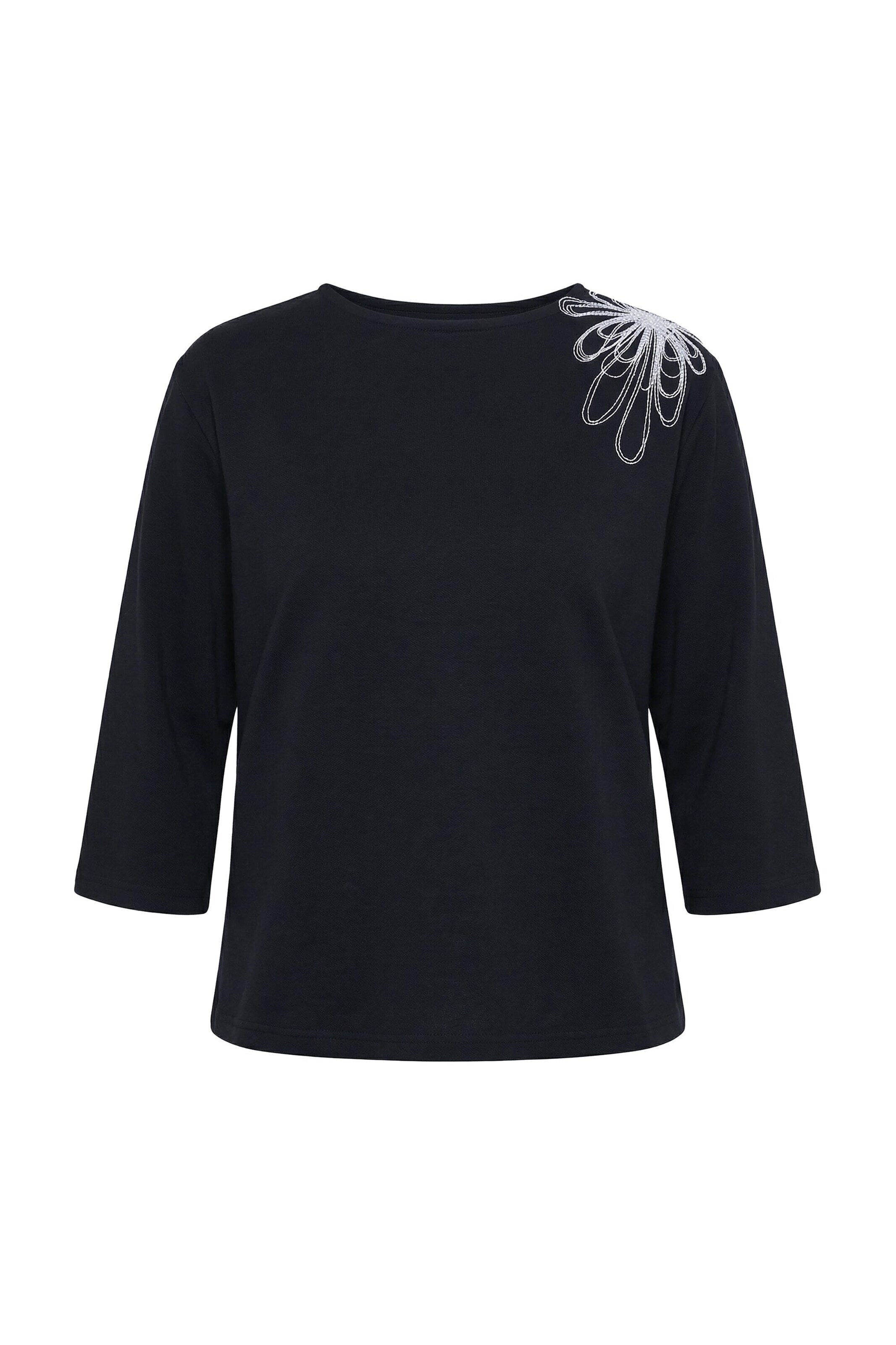 Ulla Popken Sweatshirt in Schwarz: Vorderseite