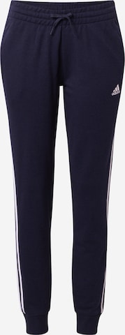 ADIDAS SPORTSWEAR Workout Pants 'Essentials French Terry 3-Stripes' in Blue: front