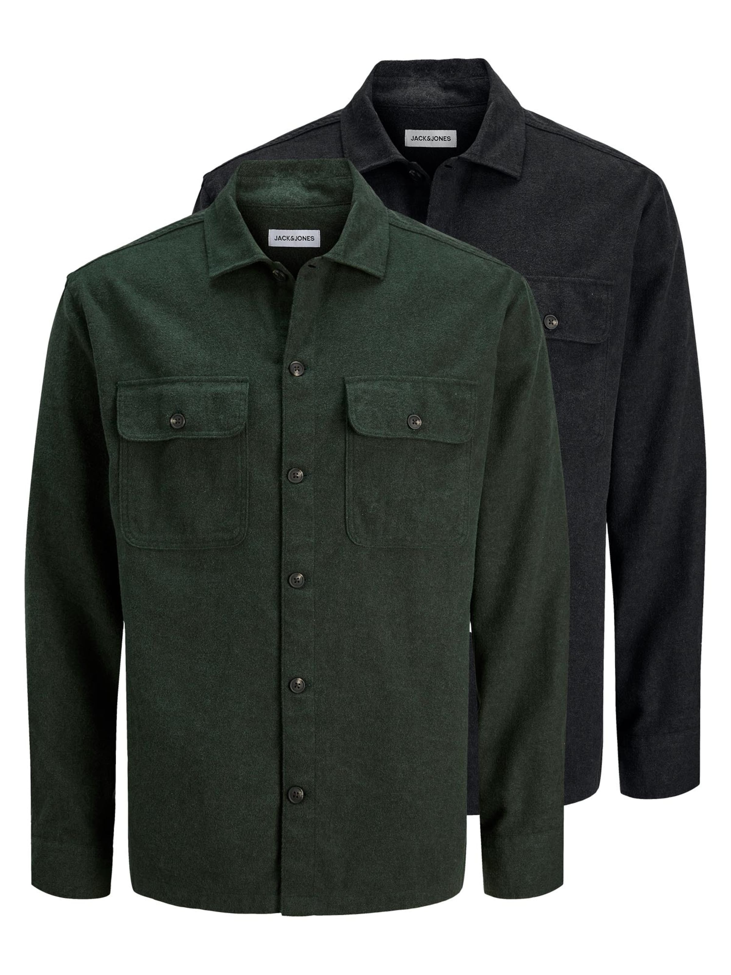 JACK & JONES Hemd 'Charge'‌‌ in schwarzmeliert, Produktansicht