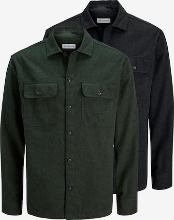 JACK & JONES Button Up Shirt 'Charge' in Black: front